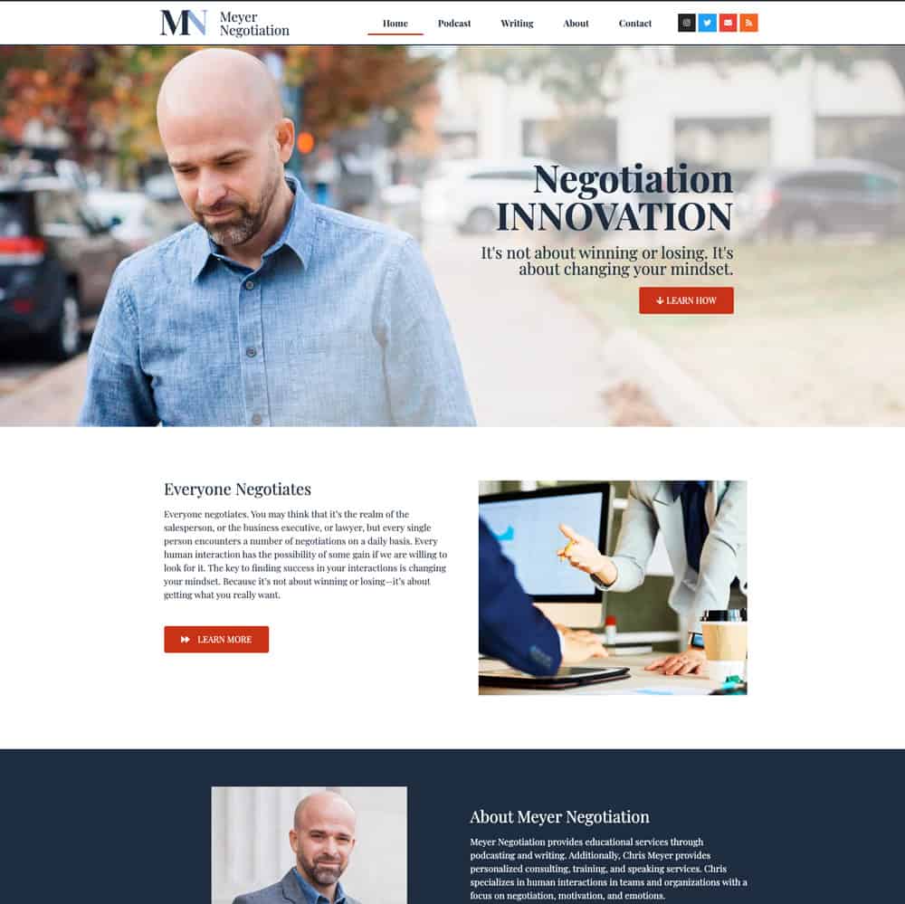 meyer negotiation website screenshot